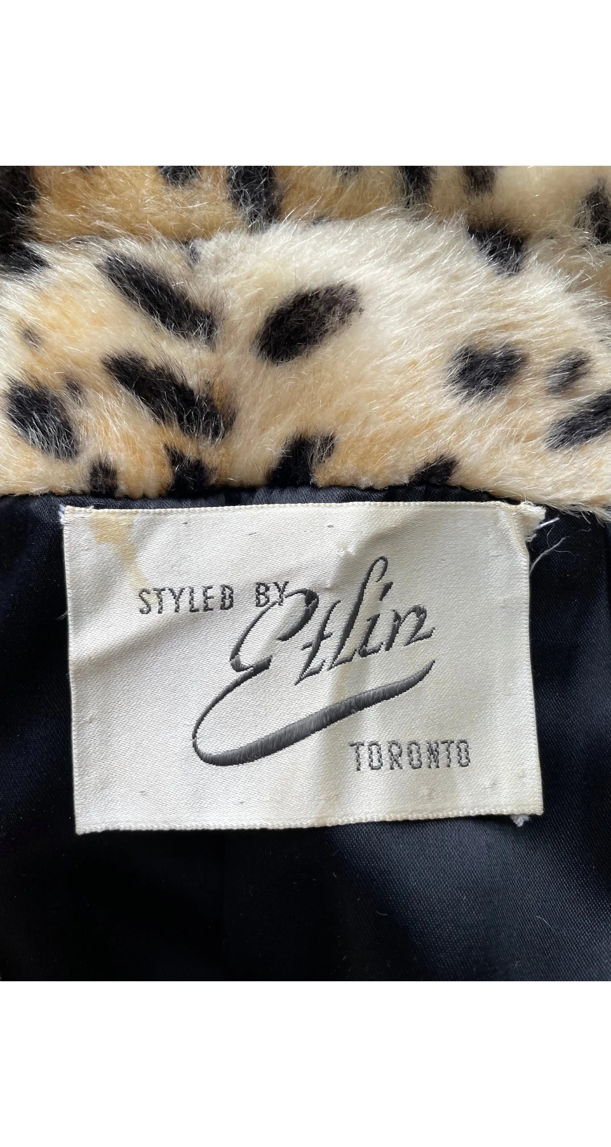 1960s Cheetah Print Faux Fur Double-Breasted Coat