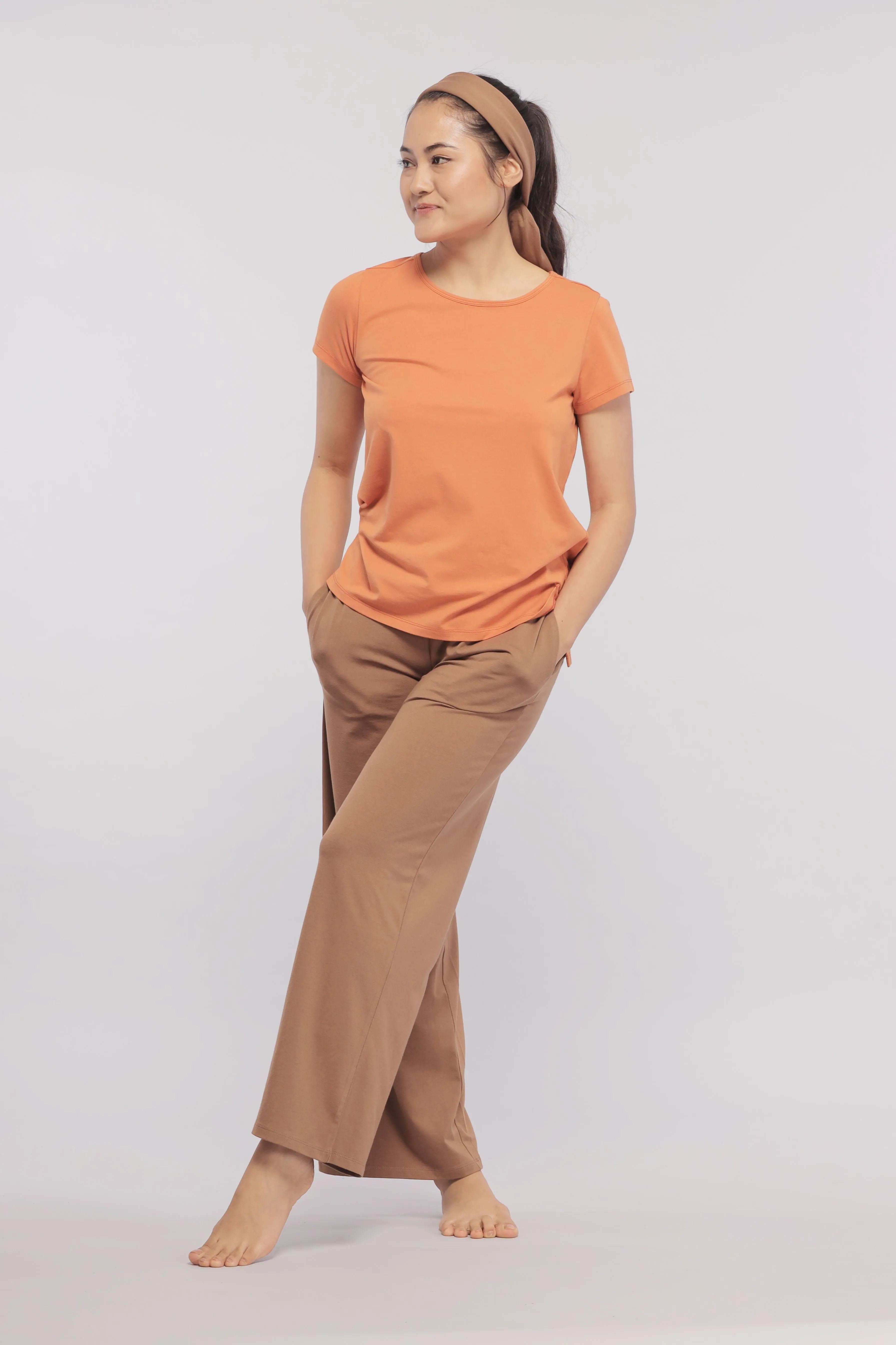 Home Brown Flared Supima® Lounge Set