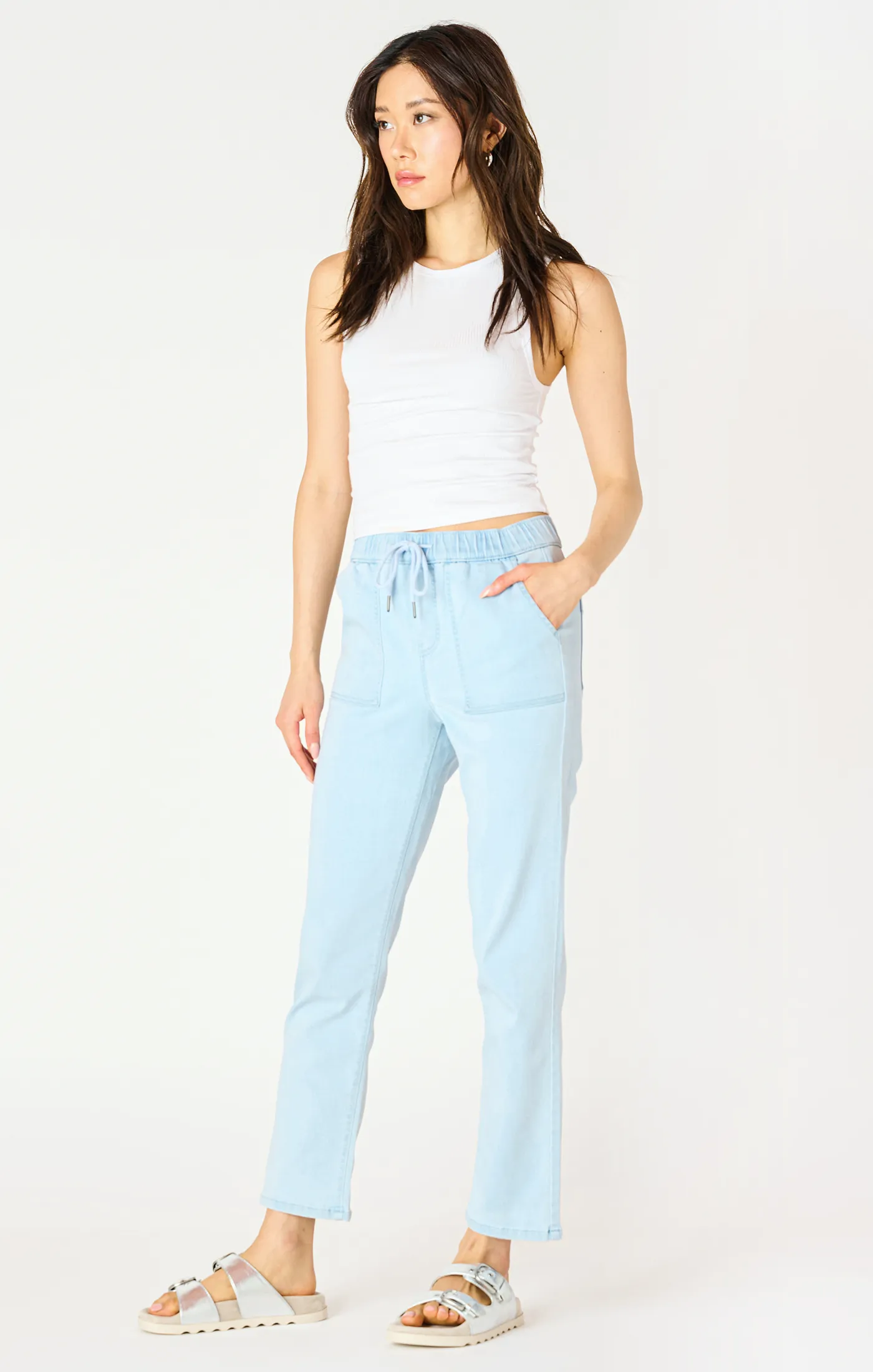 Knit Denim Jogger | Light Blue Wash