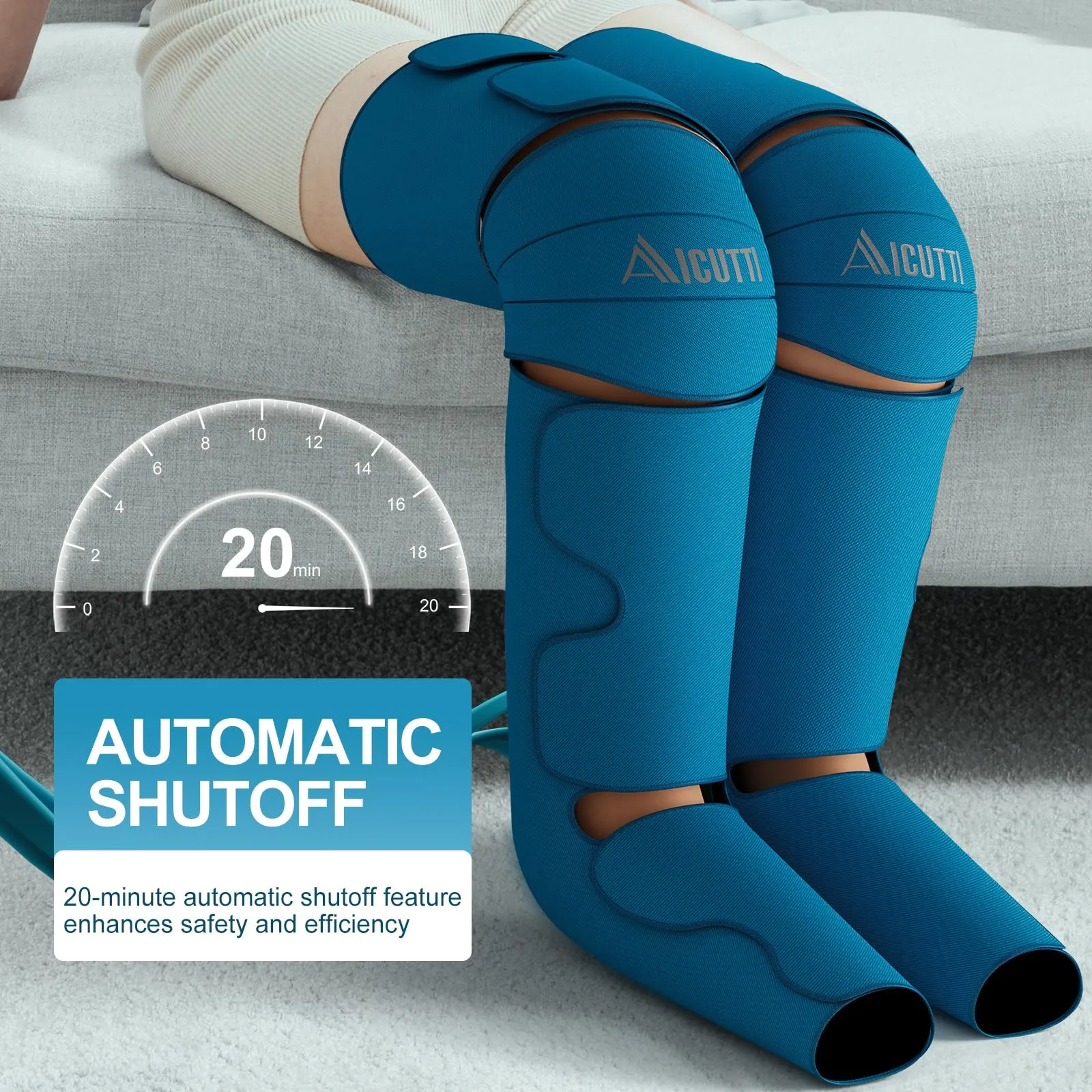 Professional Air Compression Leg Massager with Heat - Ideal Christmas, Mother's Day & Father's Day Gifts for Women, Men, Dad & Mom from Daughter or Son - Pain Relief for Foot, Calf, Knee & Thigh