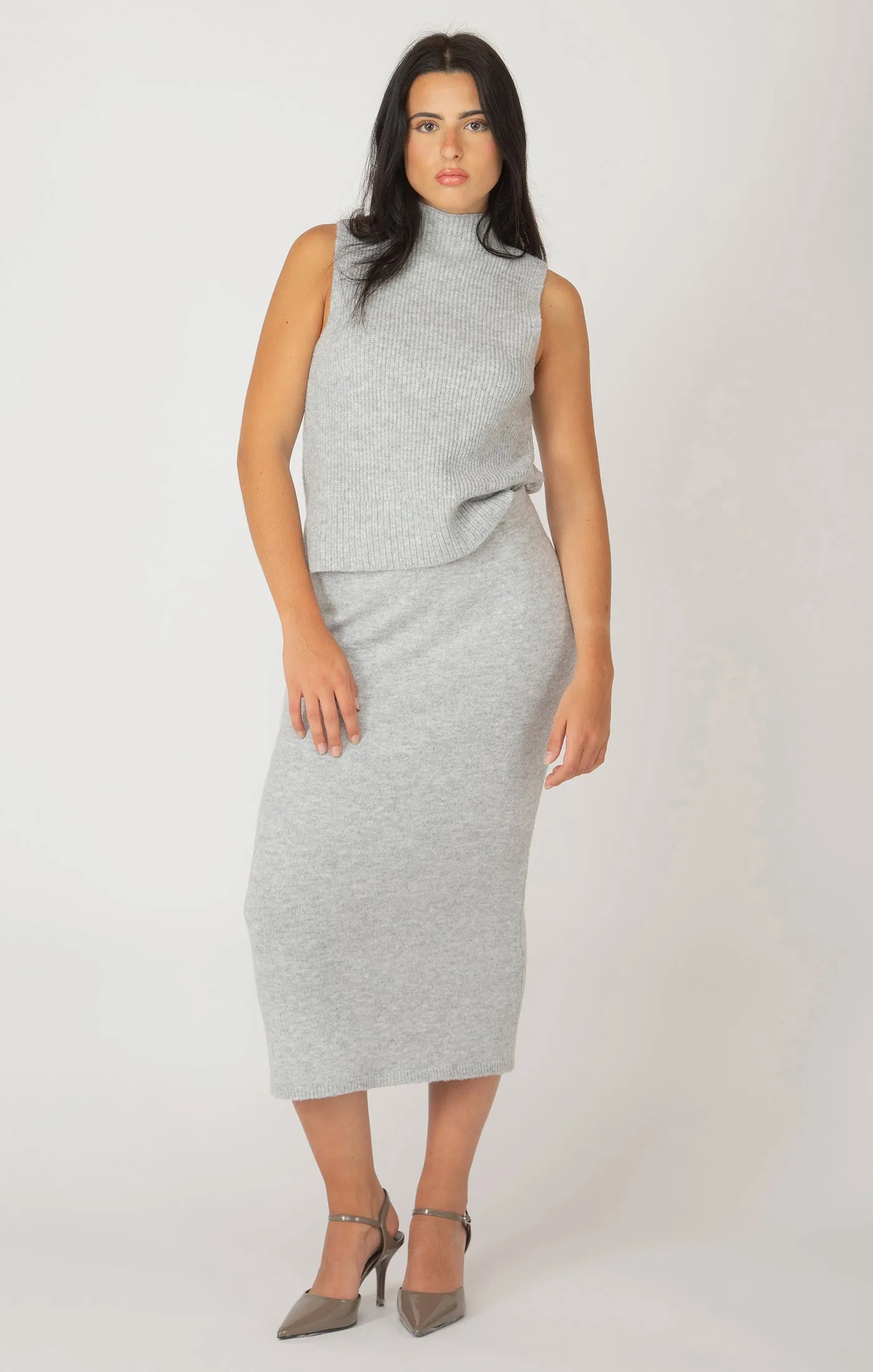 Pull On Midi Sweater Skirt