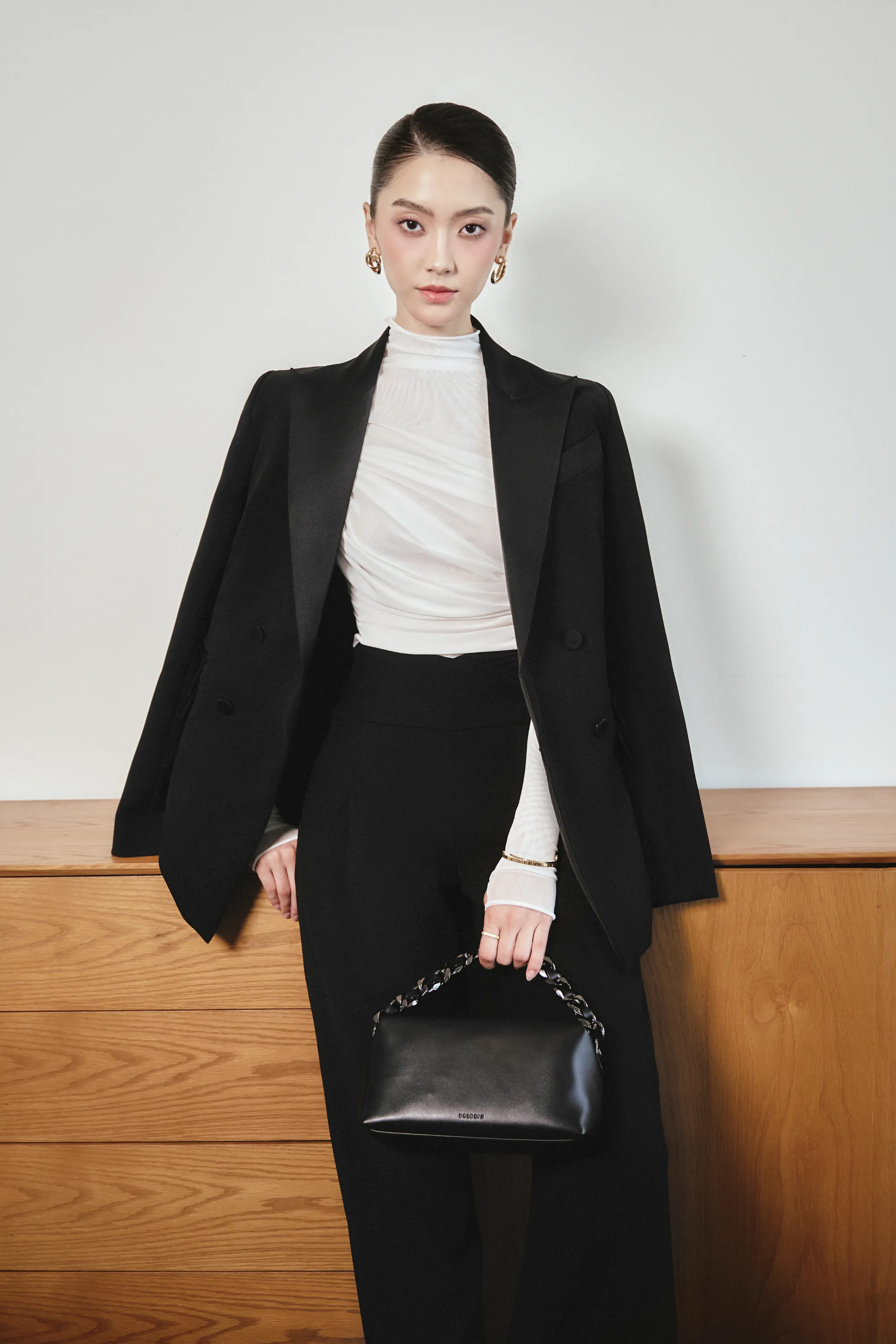 Stella Straight Peak Lapel Wool Blazer