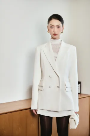 Stella Straight Peak Lapel Wool Blazer